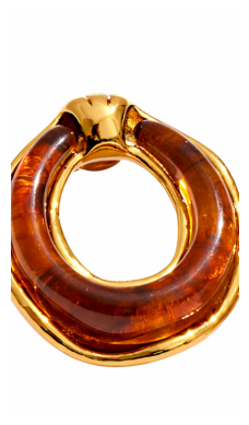 18k Stainless Steel Oval Resin Earrings (LSSG-EH14)