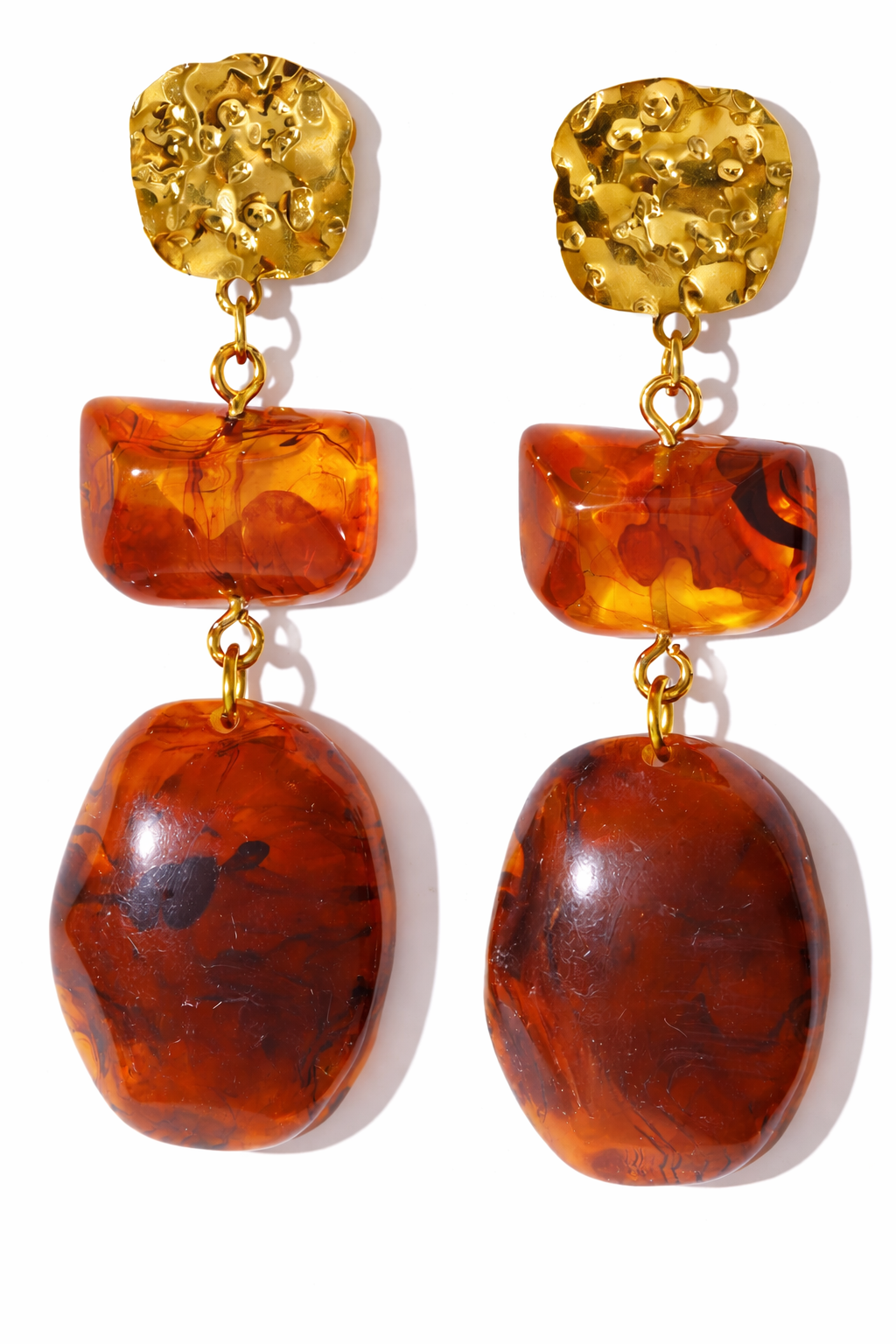 18k Stainless Steel Pendant Resin Earrings (LSSG-ED17)