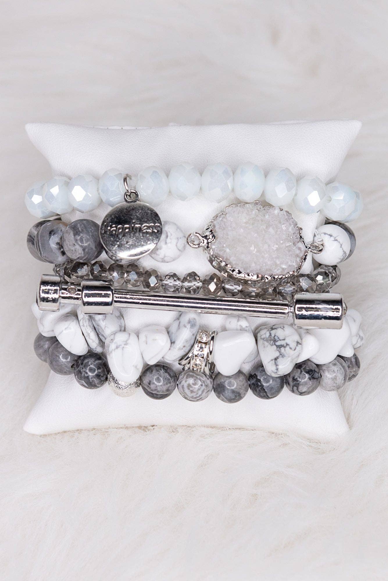 Aspen Bracelet Set White/Gray