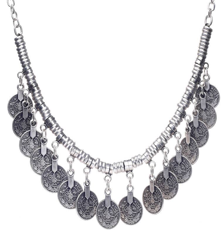 Vintage Tassel Necklace - Antique Silver Boho Charm: Silver / Brass ► Hypoallergenic ► Lead, Nickel, Cadmium free