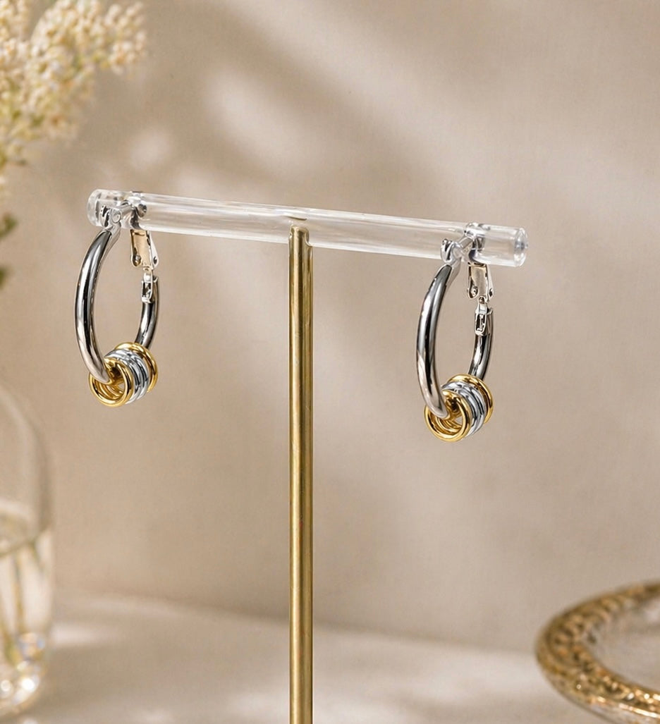 Two-Tone .85in Hoops-Nickel Free 100% Hypo-Allergenic CO-01