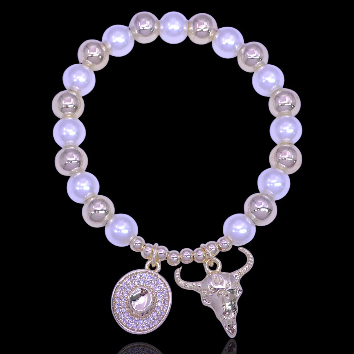 TEXAS COWBOY RODEO CZ STRETCH BRACELET