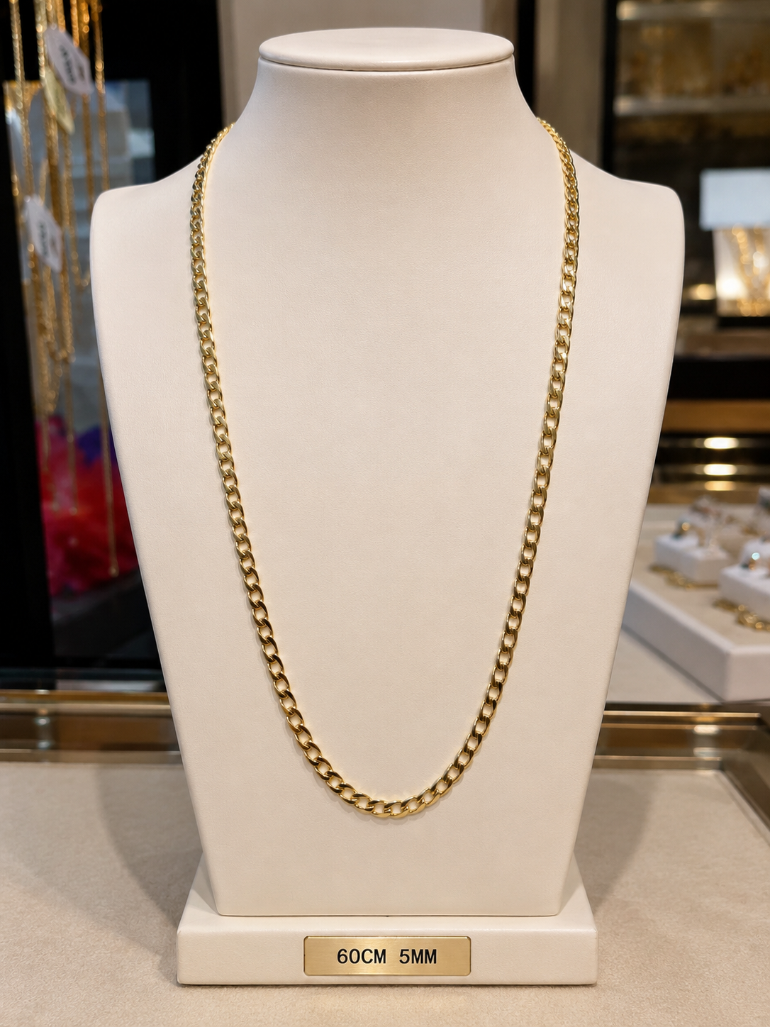 14K Gold Plated 5mm Cuban Link Chain Necklace – 24” (60cm)