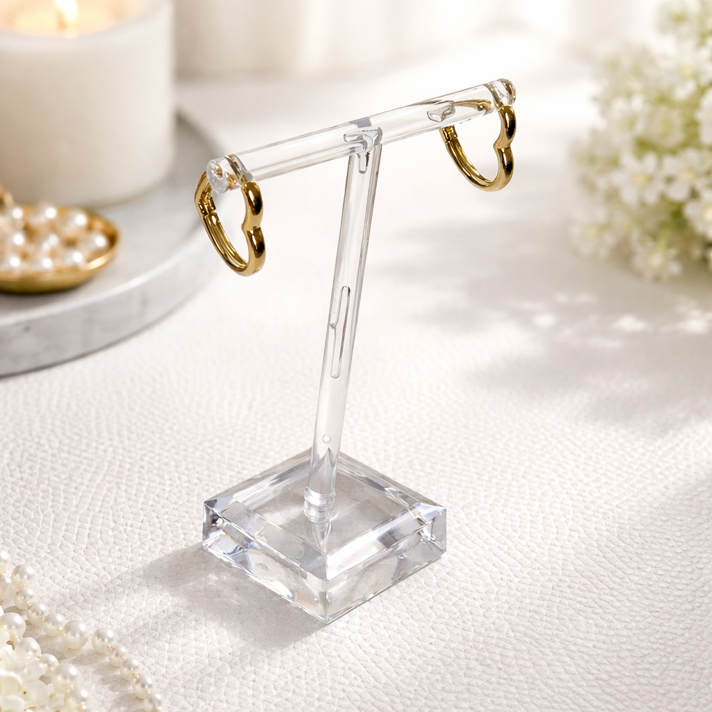 14k Gold Plated Heart Hoop