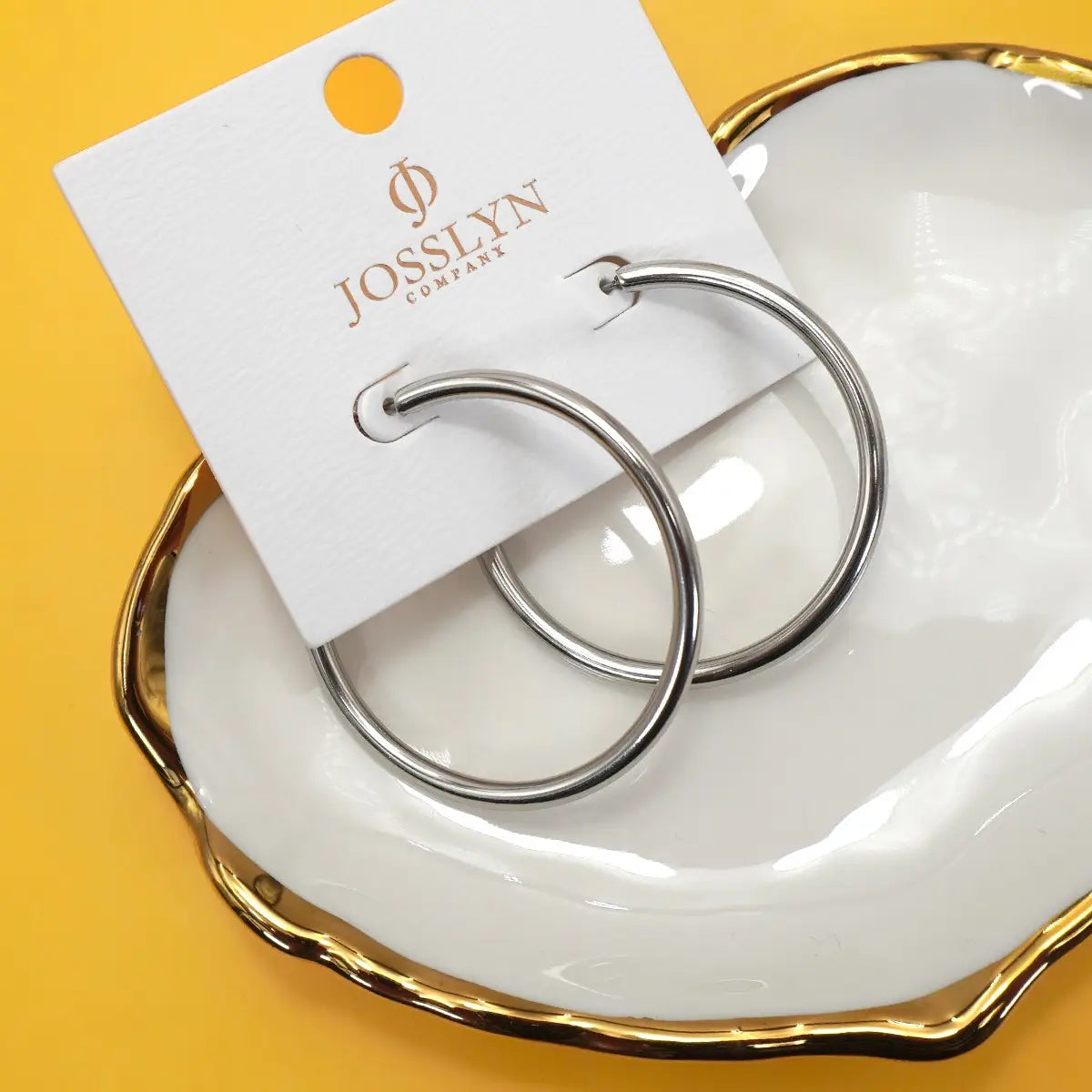 18K Stainless Steel Waterproof Tarnish Free Hoops 1.75”