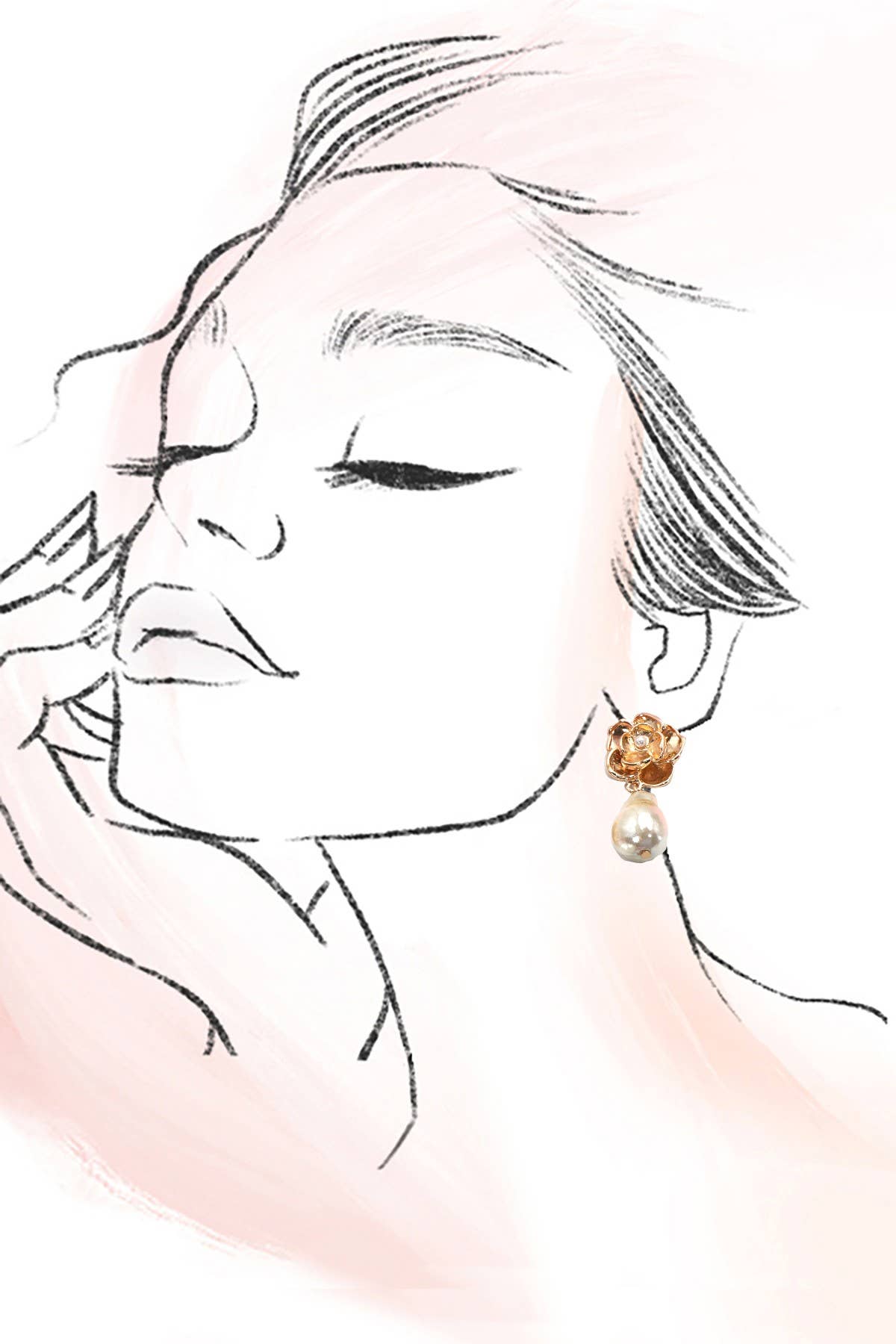 VINTAGE GOLD FLOWER DROP PEARL ACCENT EARRINGS | 80E61151: GOLD