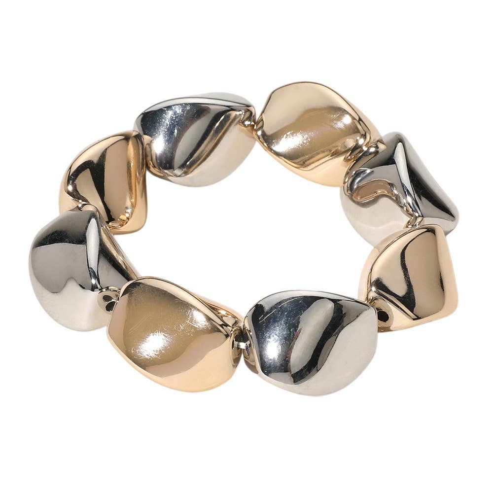 Metal Pebble Stretch Bracelet
: Gd Rh