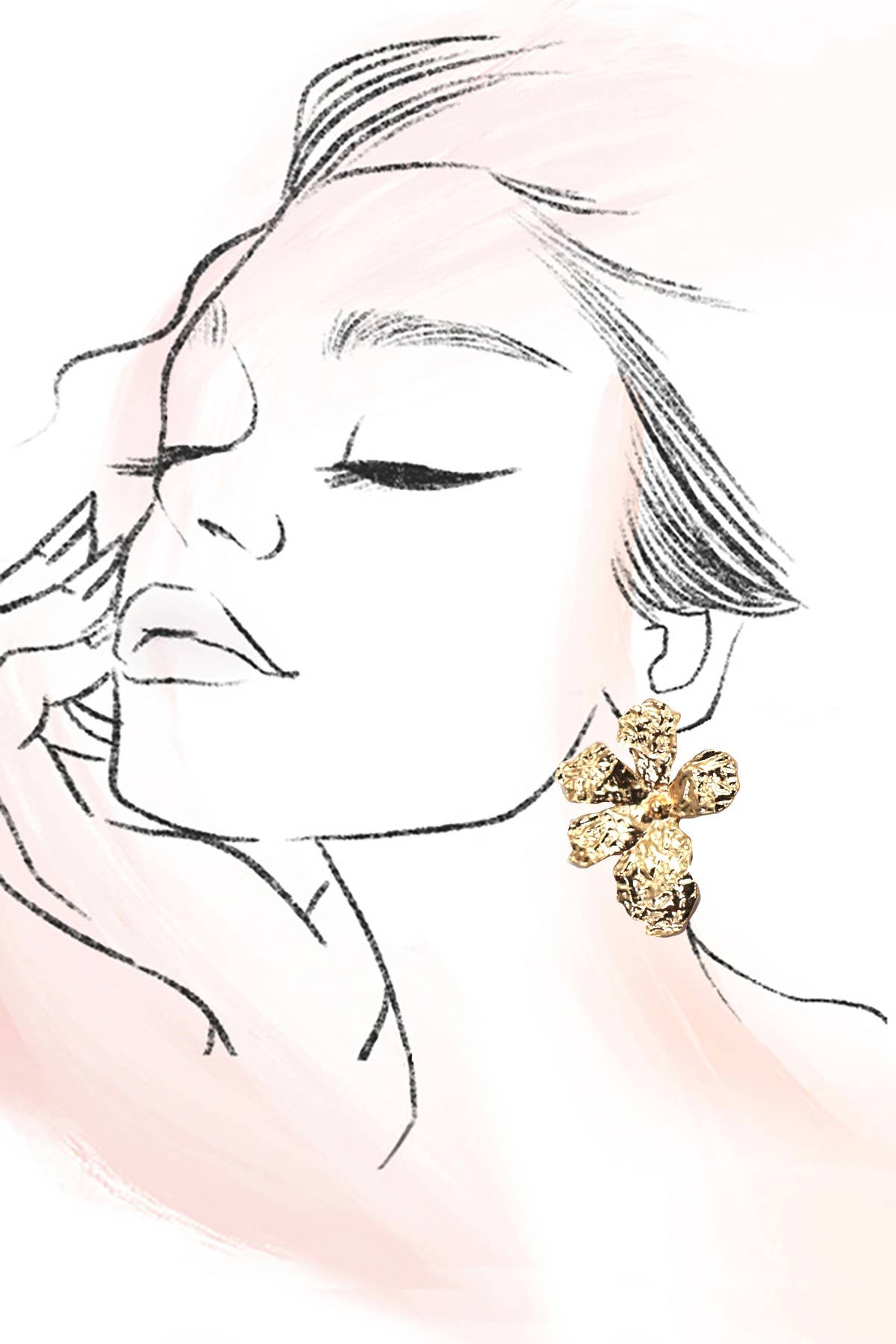 STATEMENT FLOWER STUD EARRINGS | 40E413: GOLD