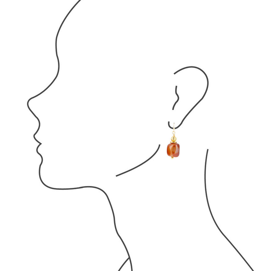 Red Agate Drop Earrings
