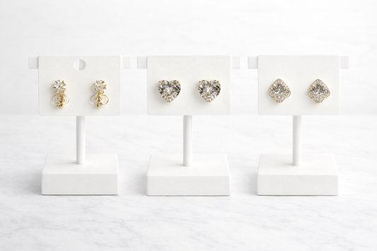 CZ Heart Stud Earrings | 14k Gold Plated XP Heart Earrings