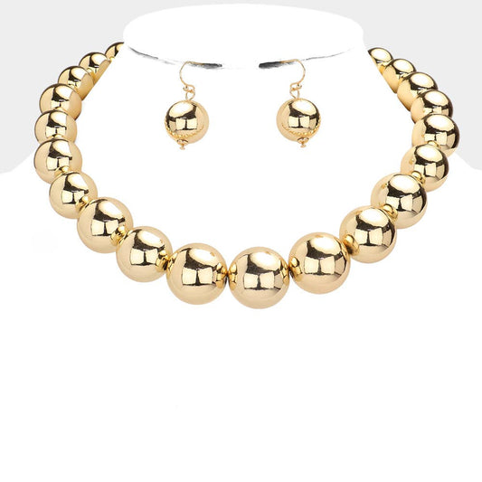 Metal Ball Collar Necklace
: Gold