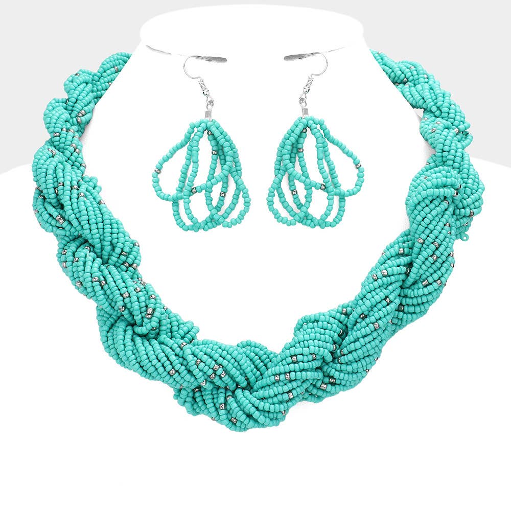 Braided Seed Beaded Necklace
: Tq