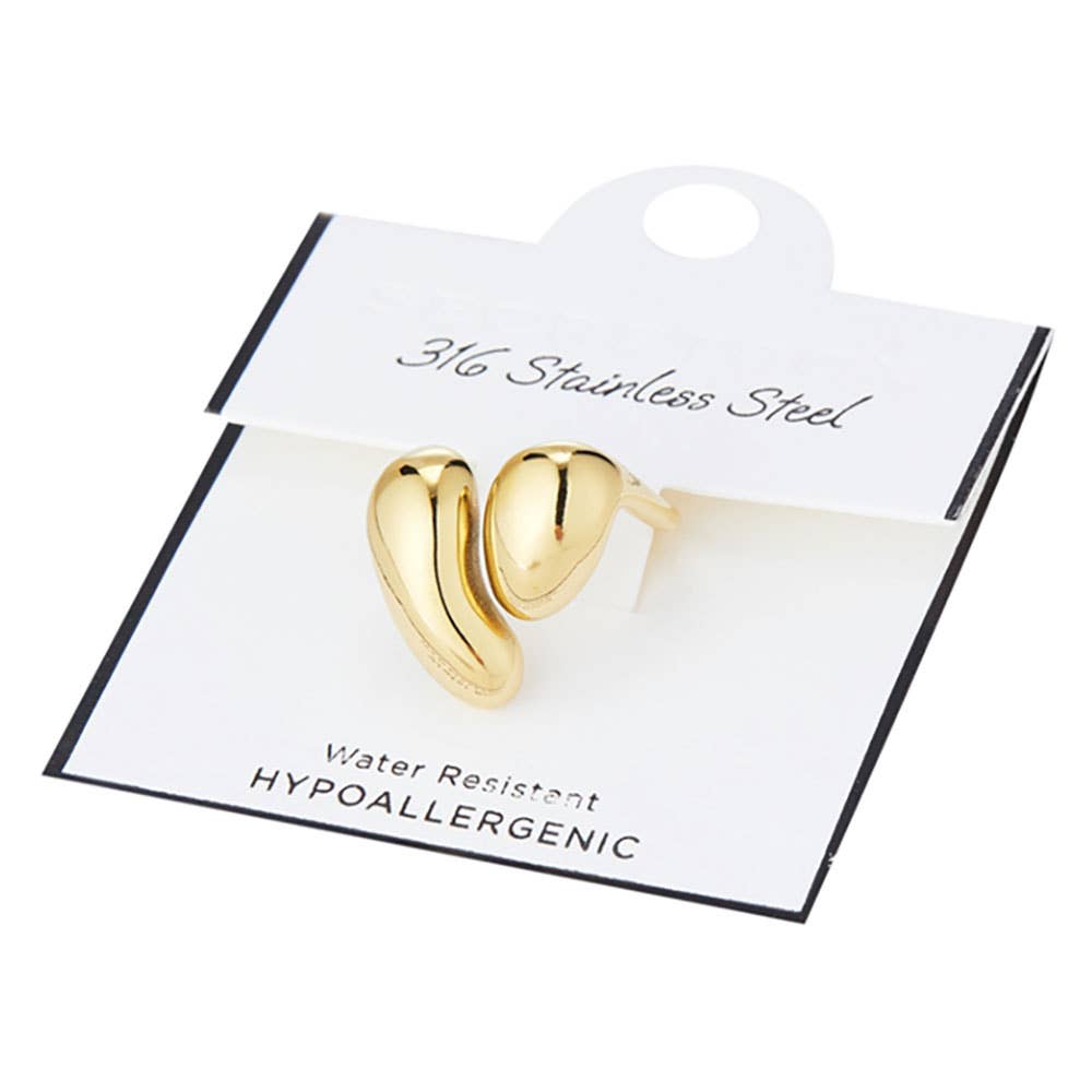 SECRET BOX_Stainless Steel Bold Sculptural Chunky Open Ring: Rhodium