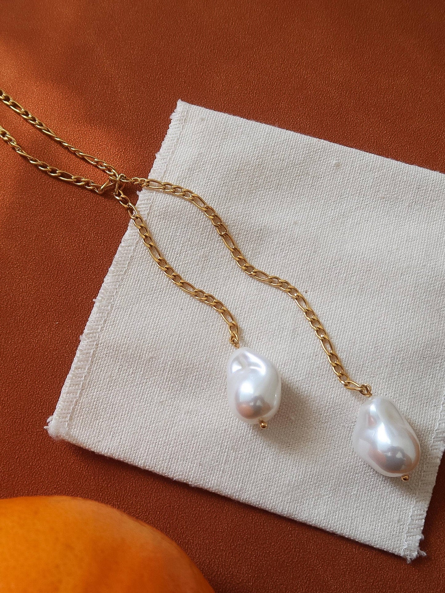 Trévia 18K Gold Non-Tarnish Baroque Pearl Necklace: Yellow Gold