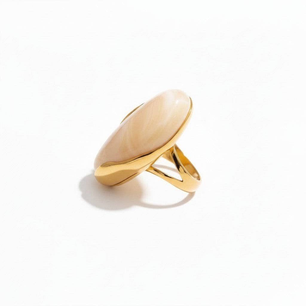 18K Stainless Steel Aurora Resin Ring LSSGRB252: Multi Color Options