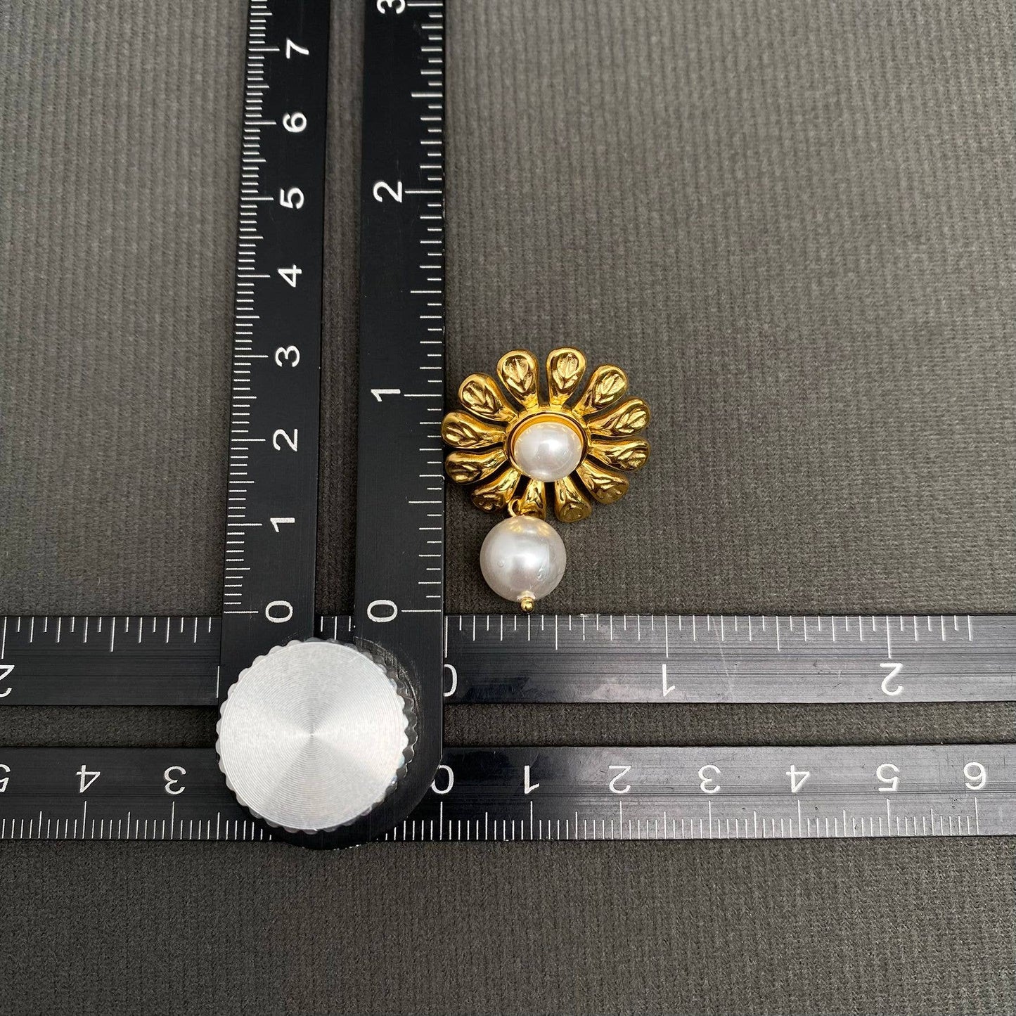Pearl Inlaid Flower 18K Gold Plated S.Steel Earrings - FGS