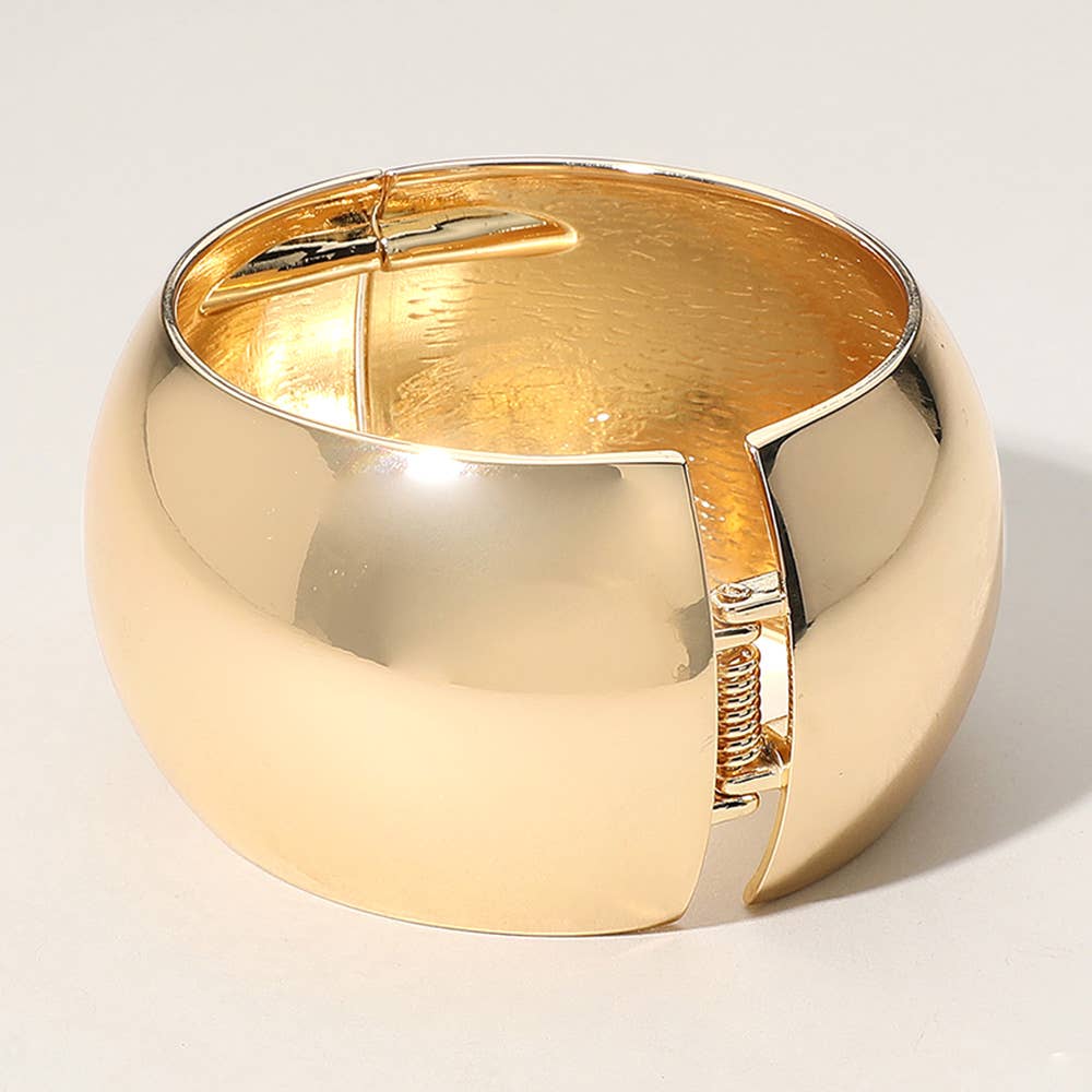 Metal Dome Hinged Bangle Bracelet
: Gold