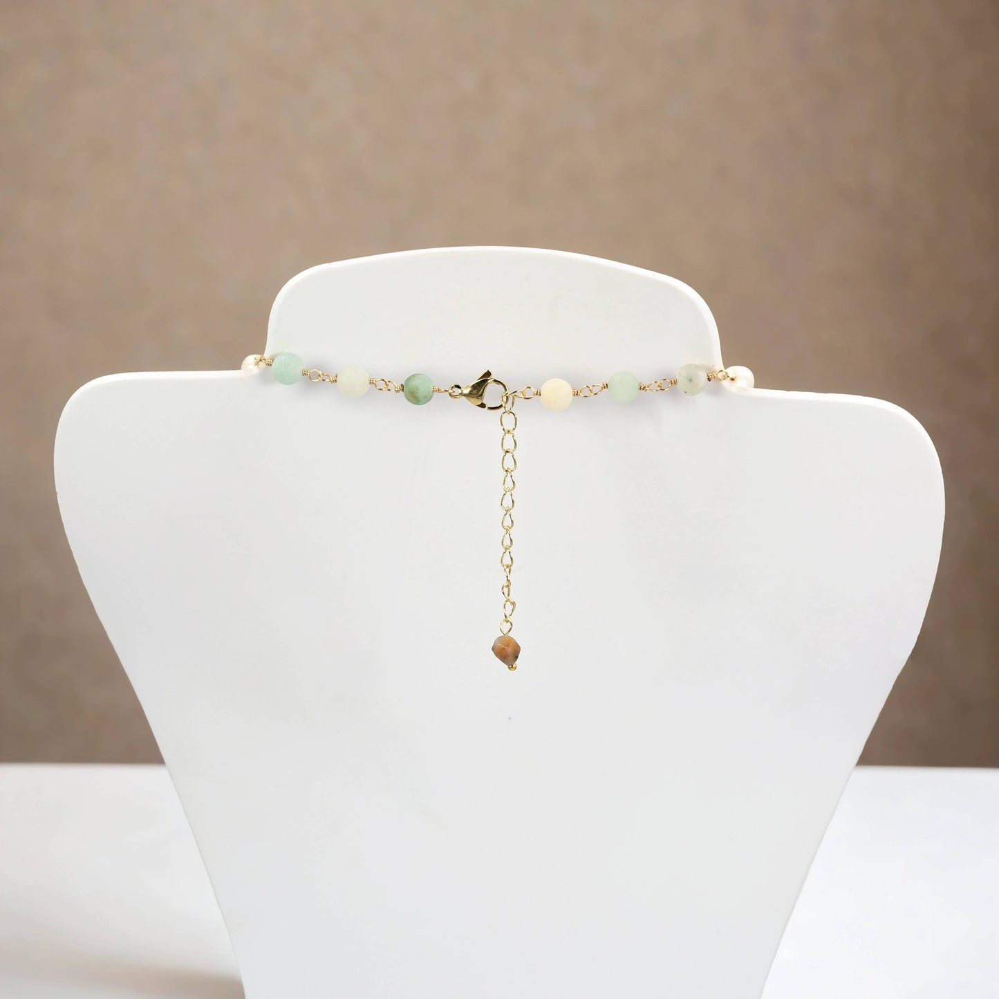 Amazonite and Cultured Pearl Y Style Necklace