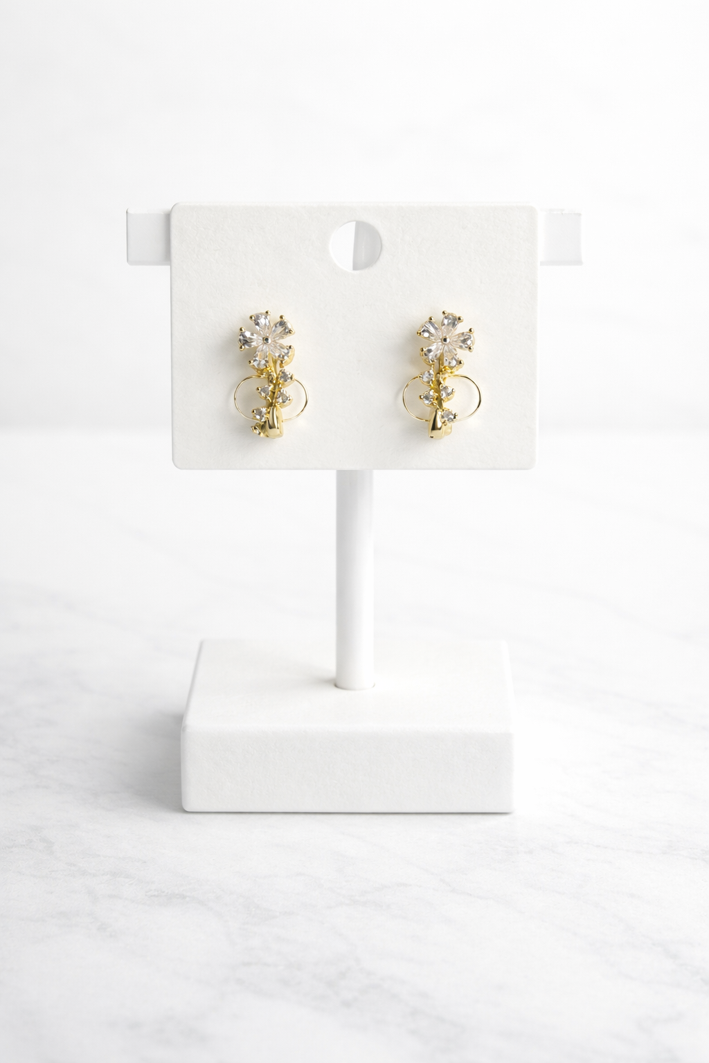 CZ Heart Stud Earrings | 14k Gold Plated XP Heart Earrings