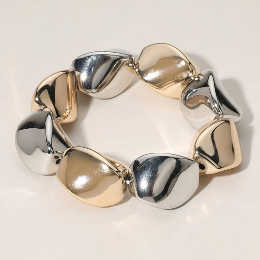 Metal Pebble Stretch Bracelet
: Gd Rh