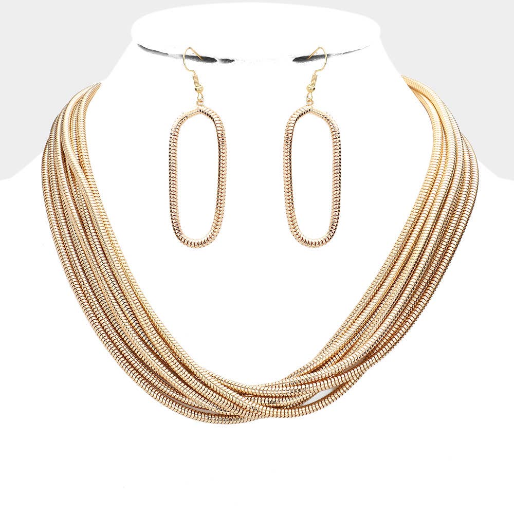 Metal Chain Multi Layered Necklace: Gold or Silver