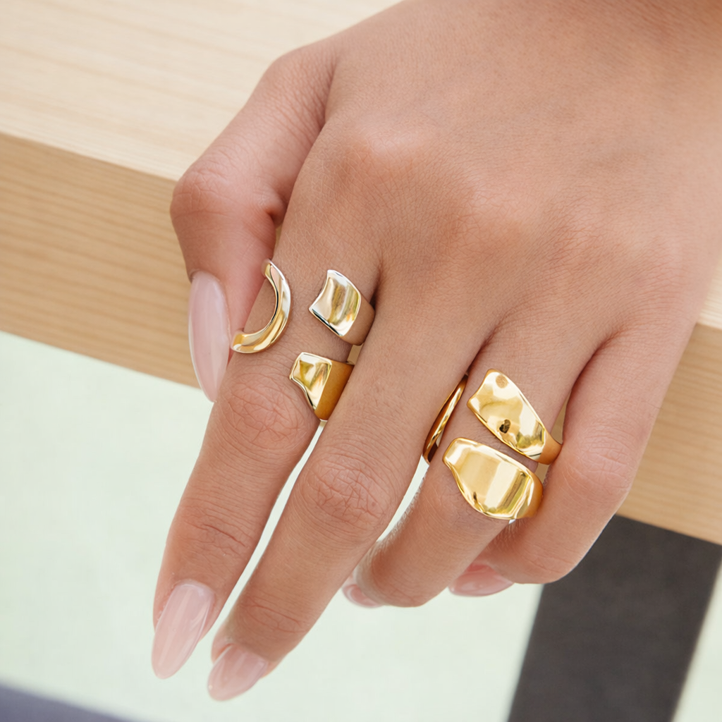 18k Stainless Steel Adjustable Claw  Ring (LSSG-RW9)