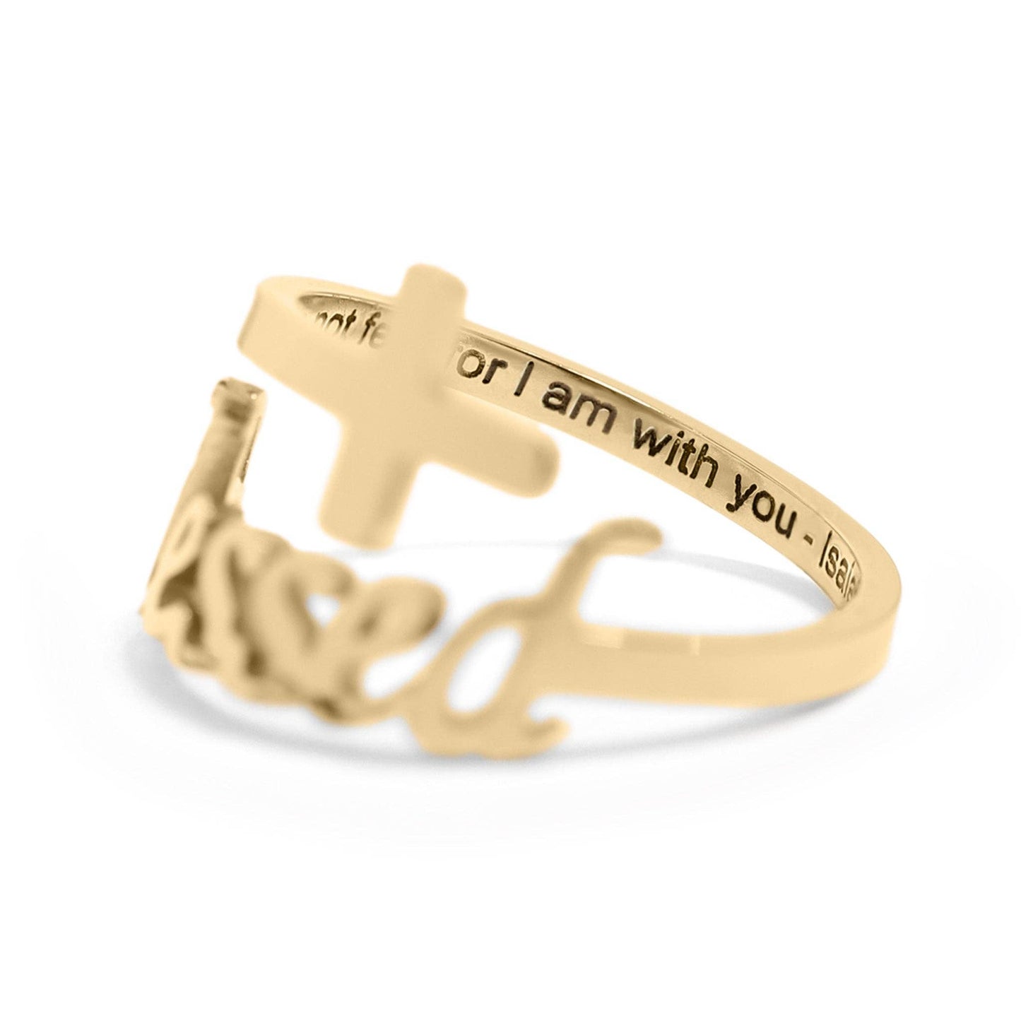 18K Gold PVD Adjustable "Blessed" Ring: Gold / 6