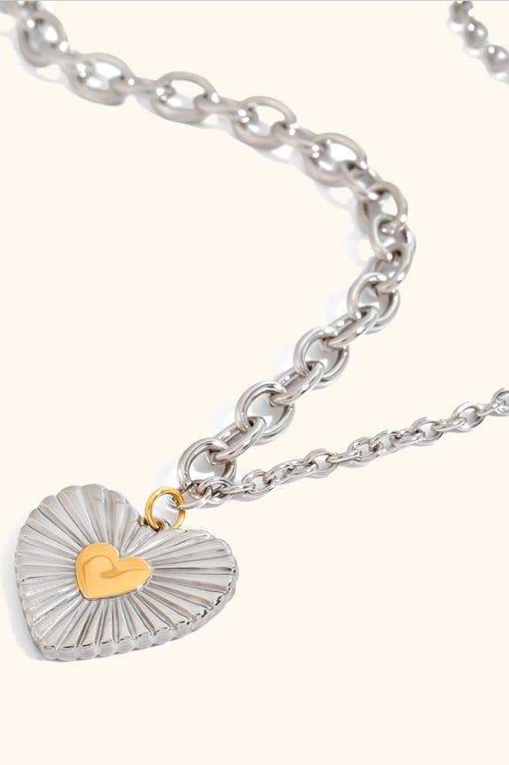 18K Stainless Steel Tarnish Free Waterproof Neck | 40NK9504: TWO TONE