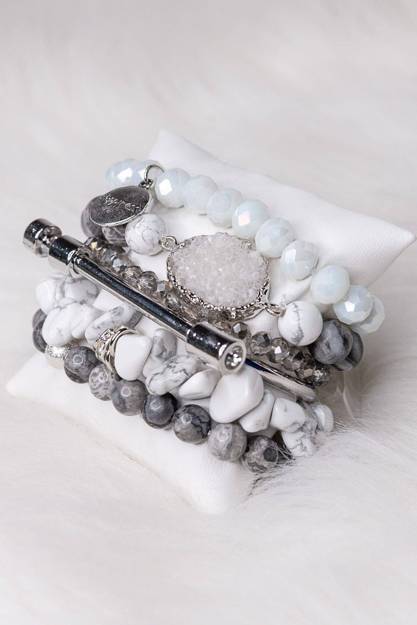 Aspen Bracelet Set White/Gray