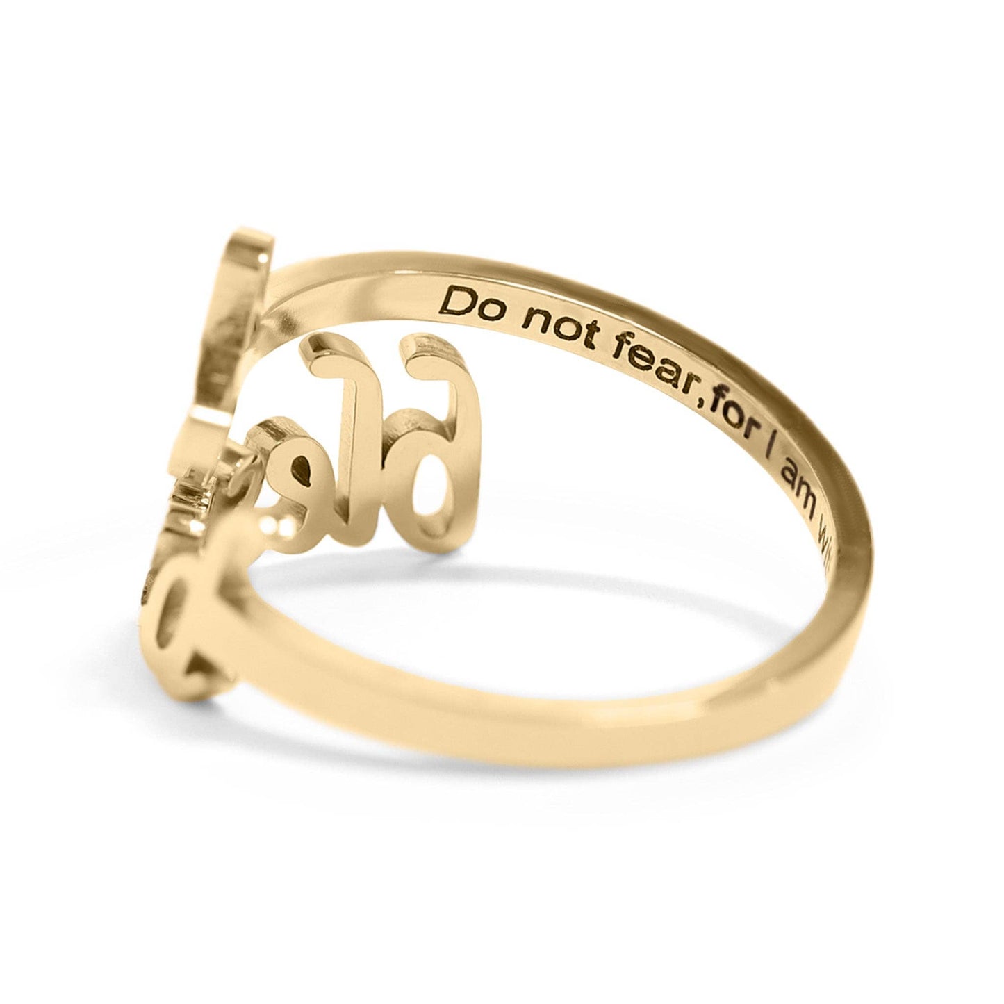 18K Gold PVD Adjustable "Blessed" Ring: Gold / 6