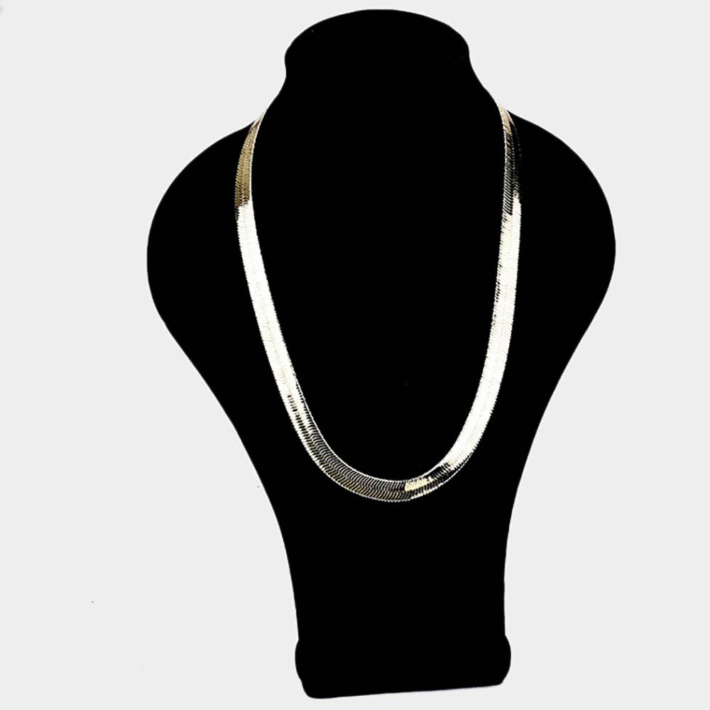 Gold Plated Superflex Herringbone Chain Necklace