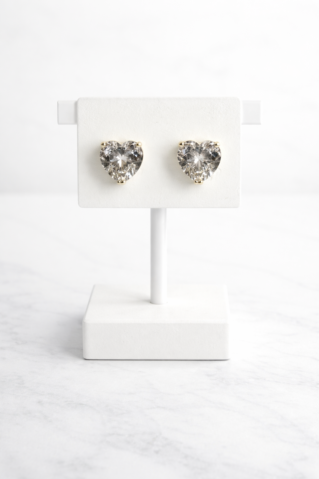 CZ Heart Stud Earrings | 14k Gold Plated XP Heart Earrings