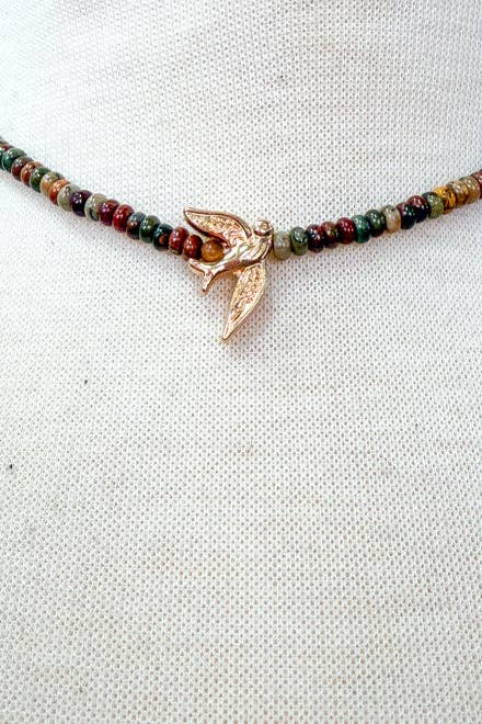 Lulu Necklace - Gray Agate 17”
