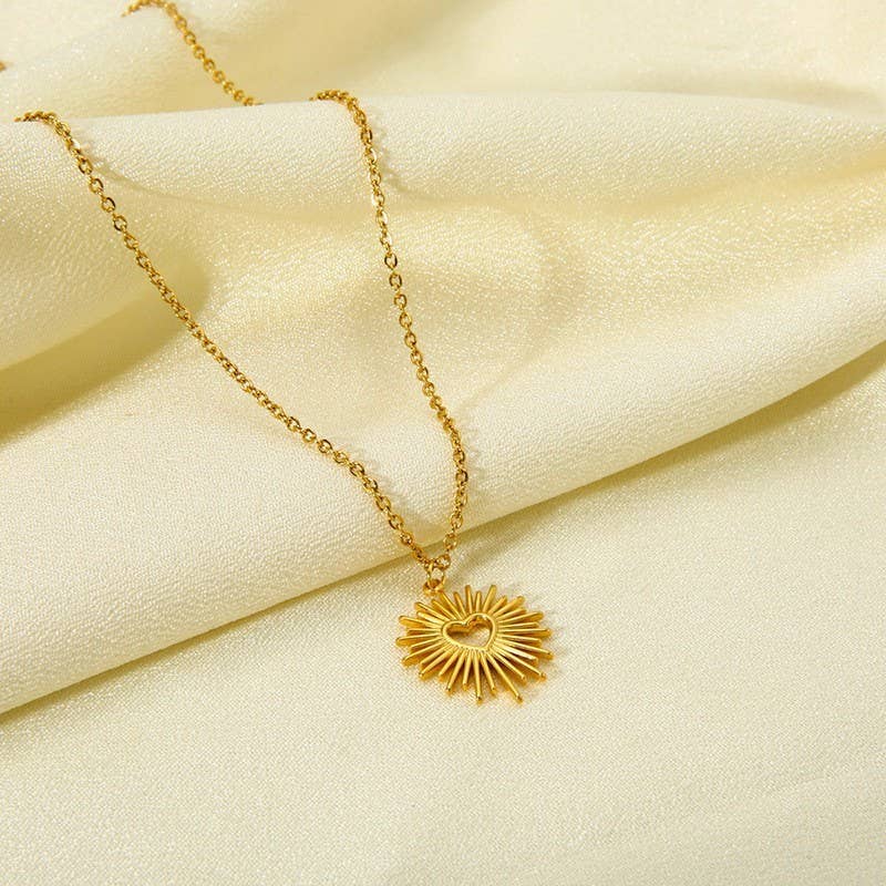 18K STAINLESS STEEL TARNISH FREE HEART NECKLACE | 40NK9541: GOLD