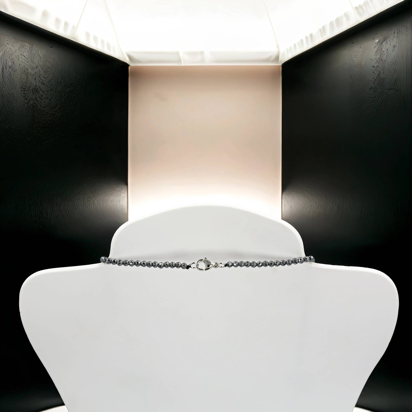 Faceted Hematite and Freshwater Pearls Lariat Necklace