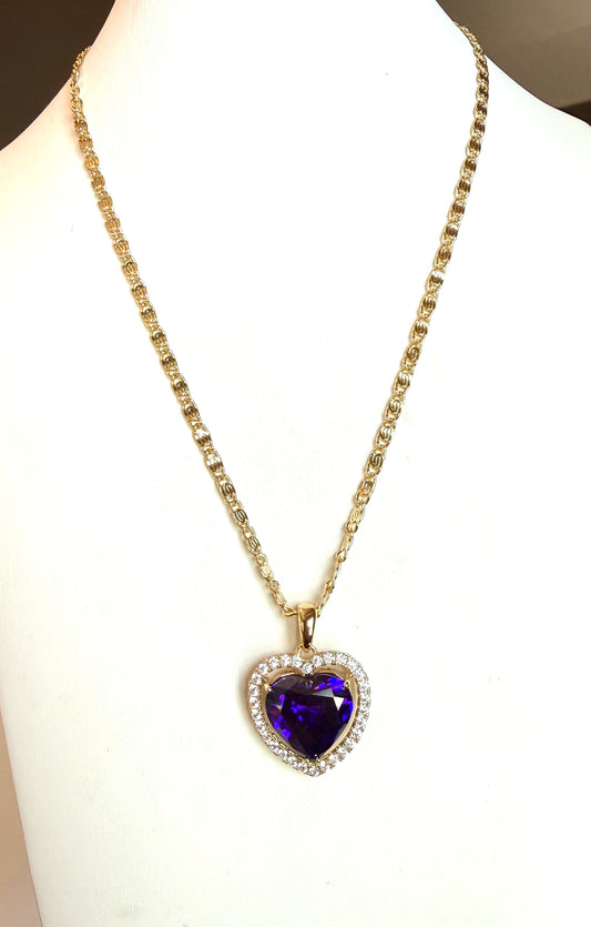 Violet Luxe Love Pendant 18” Chain