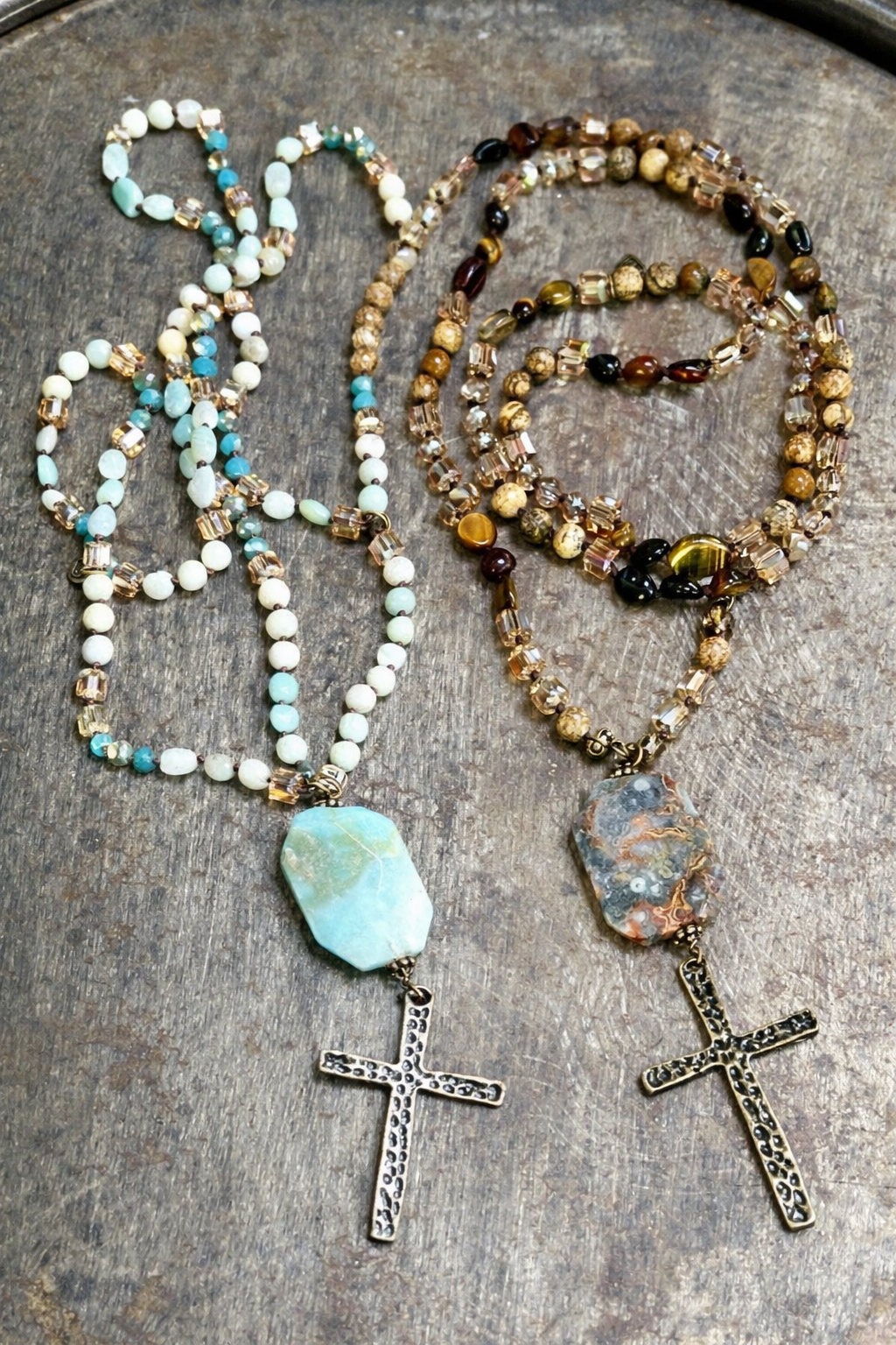 Stephanie Necklace Jasper or Amazonite