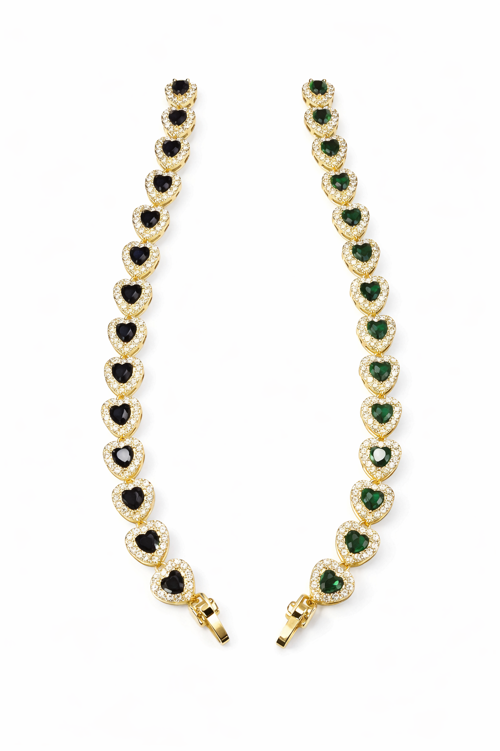 VALENTINE HEART ZIRCONIA BRACELET GOLD FILLED ORO LAMINADO 7.5”