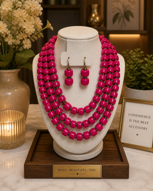 Pretty in Pink Necklace and Earring Set