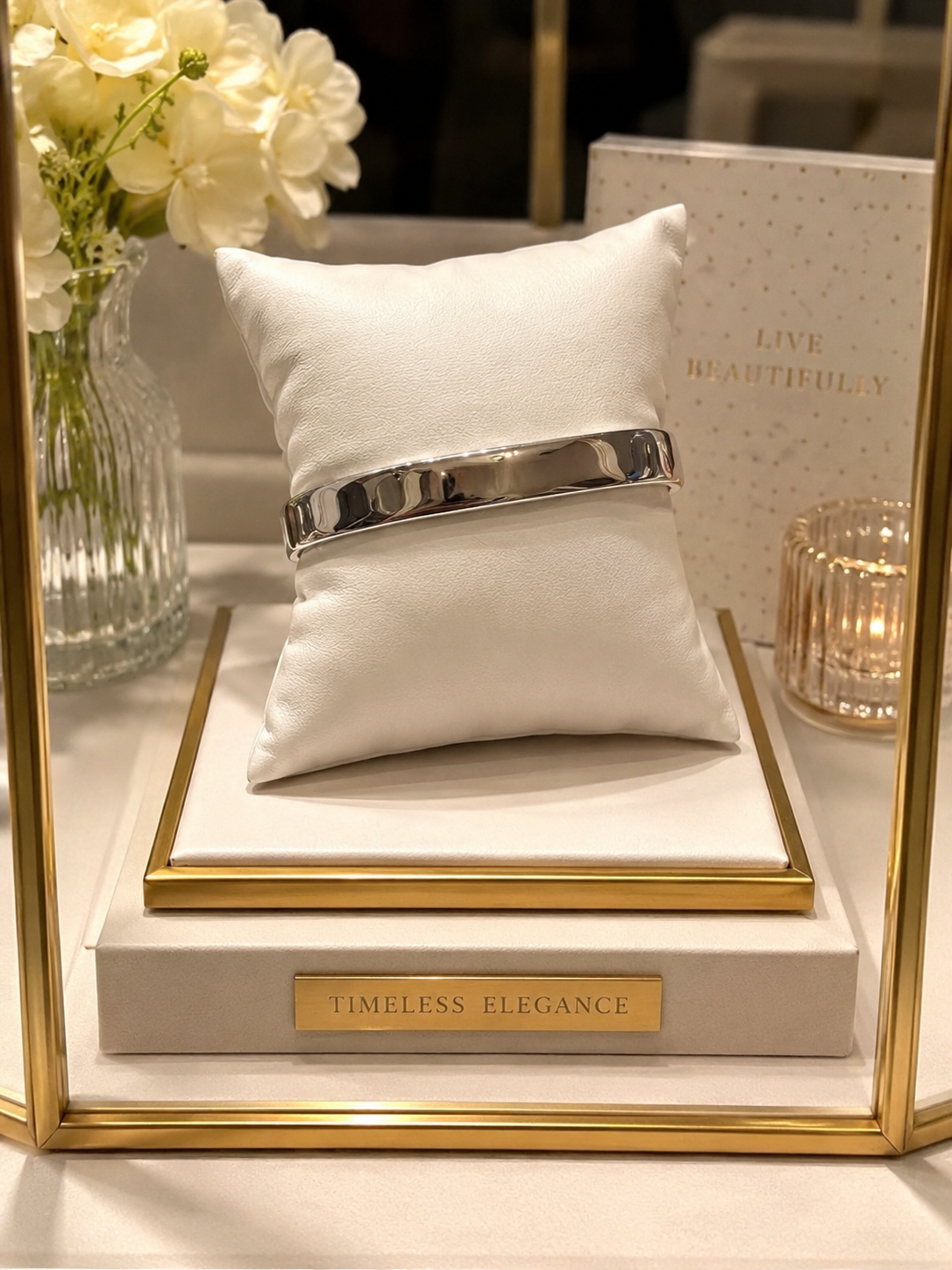 7.5 inch Silver or Gold -Plated Bangle Bracelet 8.5mm