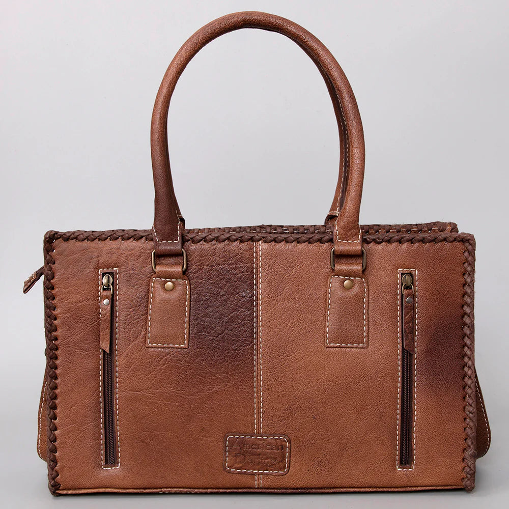 ADBG1019A American Darling Hair-On Leather Tote Bag Handcrafted Western Carryall