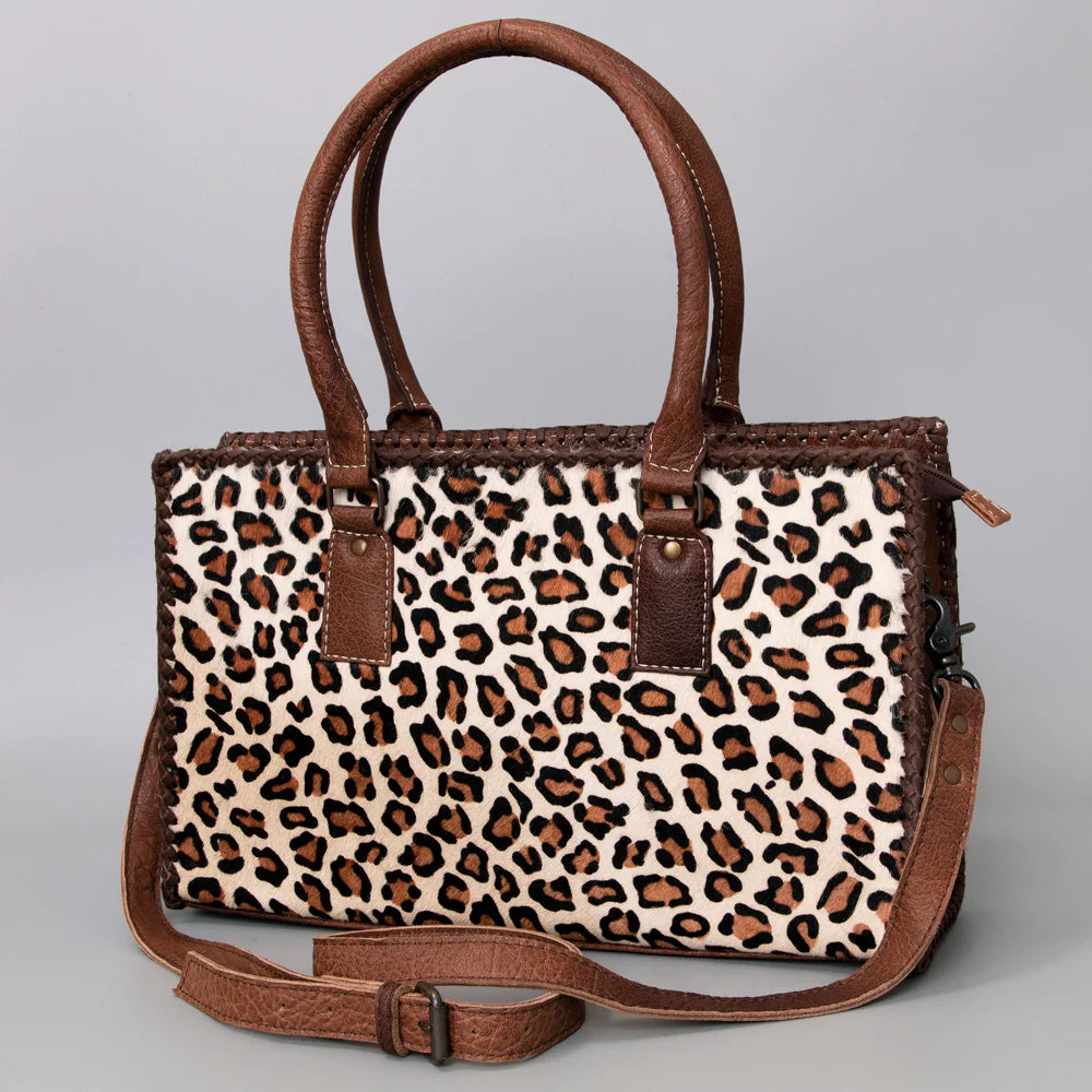 ADBG1019D  American Darling Hair-On Leather Tote Bag Handcrafted Western Carryall