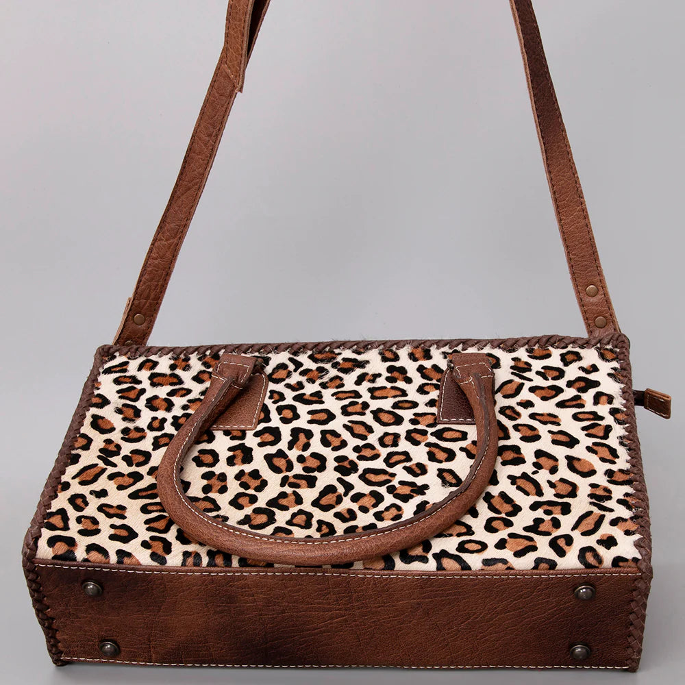 ADBG1019D  American Darling Hair-On Leather Tote Bag Handcrafted Western Carryall