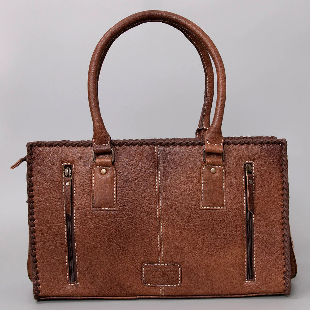 ADBG1019D  American Darling Hair-On Leather Tote Bag Handcrafted Western Carryall