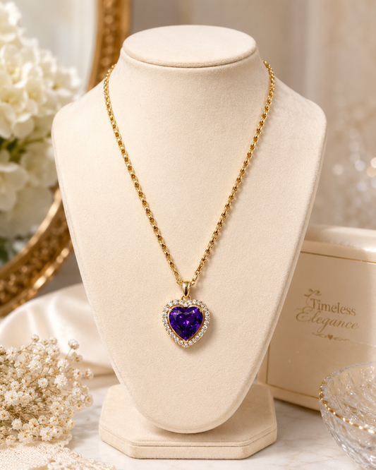 Violet Luxe Love Pendant 18” Chain