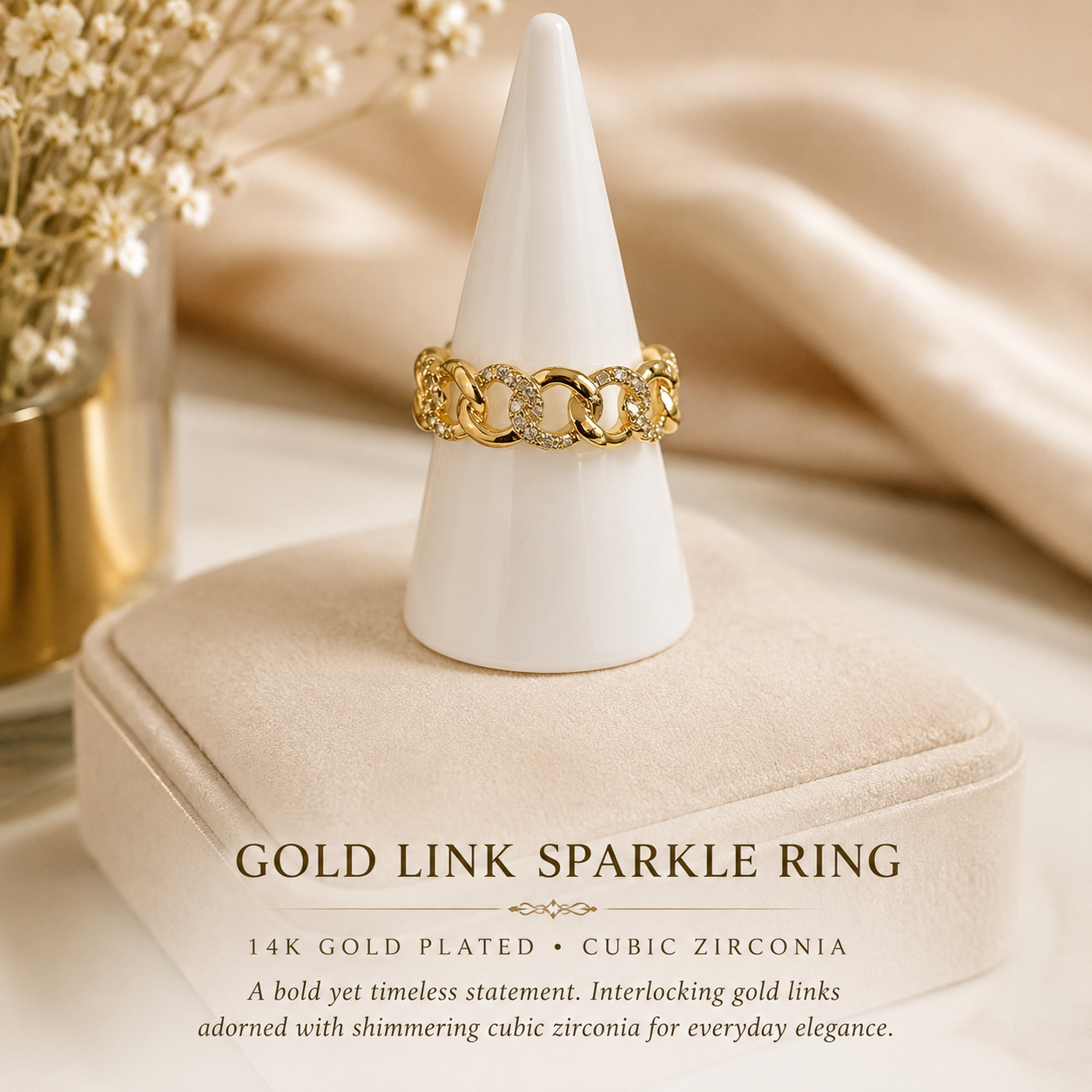 $12.00 Rings Sizes 8-10 14k Gold Plated