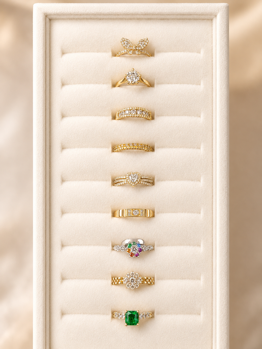 $12.00 Rings Sizes 4-7 14k Gold Plated
