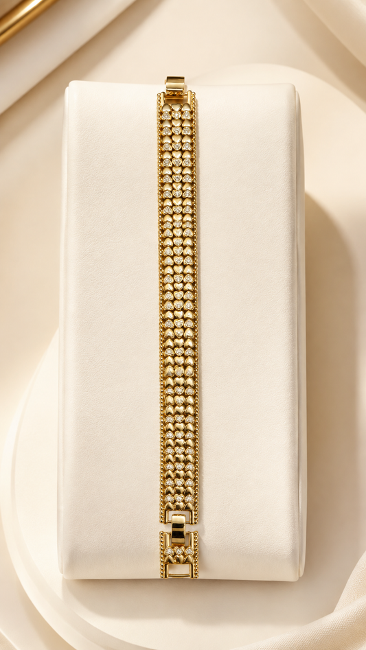 Heart of Gold Bracelet 14k Gold Plated 7.5”