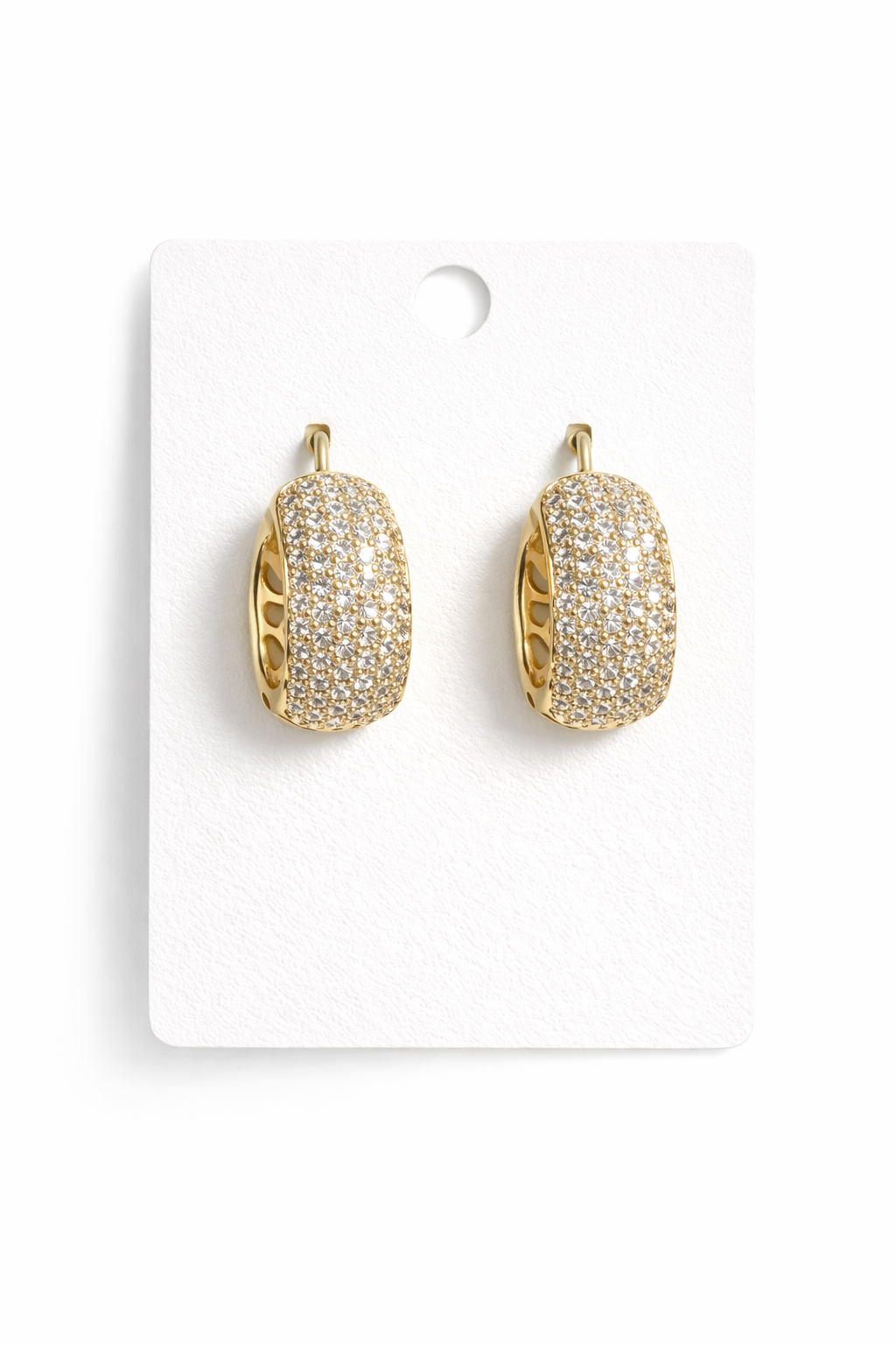 Little Lizzy/ Lizzy Jr GPXP 14mm Pave’ set Cz Hoop Earring