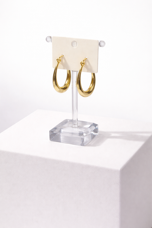 Gold Oval Hoop/ Gold Door Knocker